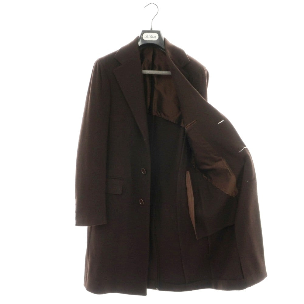 【新品】デペトリロ DE PETRILLO ウールカシミヤ チェスターフィールドコート ダークブラウン【サイズ42 Drop 7】【 状態ランクN 】【 メンズ 】