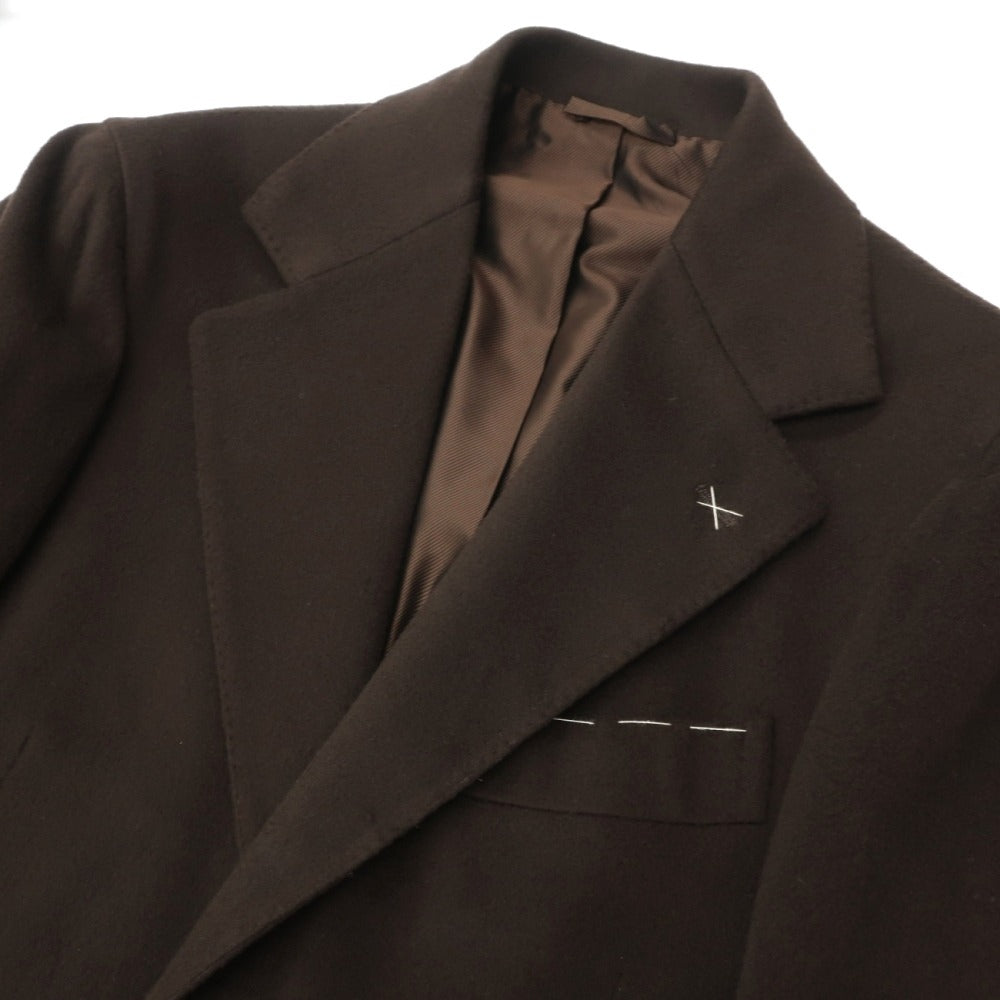 【新品】デペトリロ DE PETRILLO ウールカシミヤ チェスターフィールドコート ダークブラウン【サイズ42 Drop 7】【 状態ランクN 】【 メンズ 】