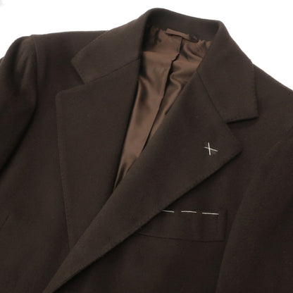 【新品】デペトリロ DE PETRILLO ウールカシミヤ チェスターフィールドコート ダークブラウン【サイズ42 Drop 7】【 状態ランクN 】【 メンズ 】