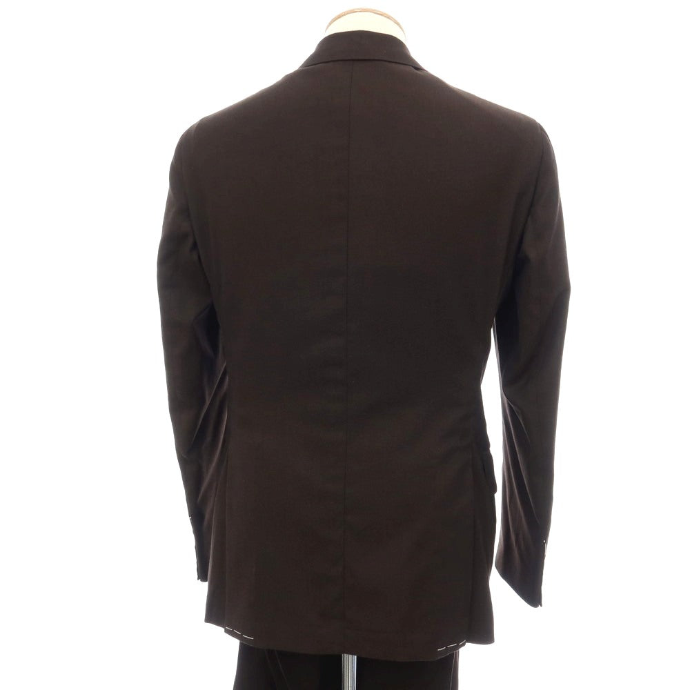 【新品】デペトリロ DE PETRILLO コットンシルク 2つボタンスーツ ダークブラウン【サイズ44 Drop 8】【 状態ランクN 】【 メンズ 】