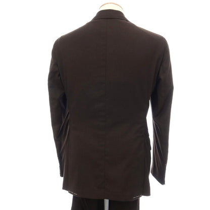 【新品】デペトリロ DE PETRILLO コットンシルク 2つボタンスーツ ダークブラウン【サイズ44 Drop 8】【 状態ランクN 】【 メンズ 】