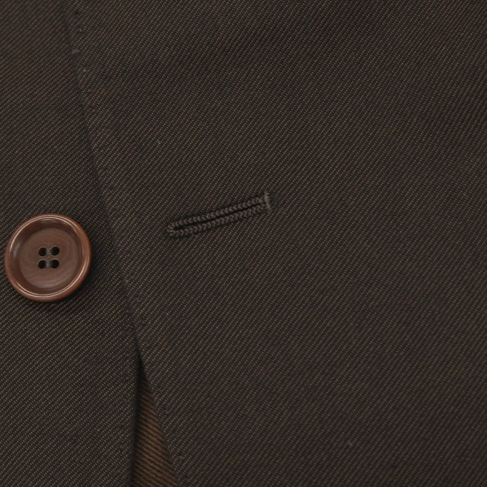 【新品】デペトリロ DE PETRILLO コットンシルク 2つボタンスーツ ダークブラウン【サイズ44 Drop 8】【 状態ランクN 】【 メンズ 】