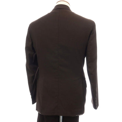 【新品】デペトリロ DE PETRILLO コットンシルク 2つボタンスーツ ダークブラウン【サイズ46 Drop 8】【 状態ランクN 】【 メンズ 】