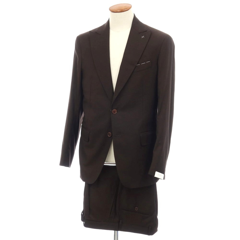 【新品】デペトリロ DE PETRILLO コットンシルク 2つボタンスーツ ダークブラウン【サイズ48 Drop 8】【 状態ランクN 】【 メンズ 】