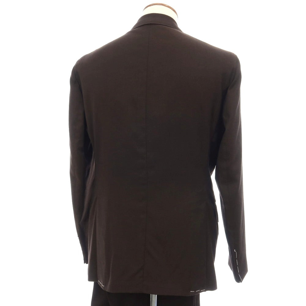 【新品】デペトリロ DE PETRILLO コットンシルク 2つボタンスーツ ダークブラウン【サイズ48 Drop 8】【 状態ランクN 】【 メンズ 】