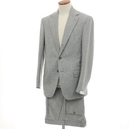 【新品】デペトリロ DE PETRILLO ウール メランジ 3つボタンスーツ ライトグレー【サイズ48 Drop 8】【 状態ランクN 】【 メンズ 】