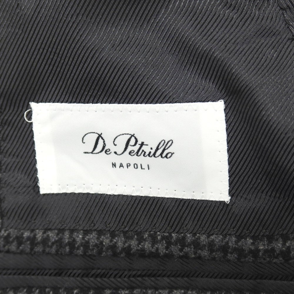 【新品】デペトリロ DE PETRILLO カシミヤ ハウンドトゥース 3B テーラードジャケット グレーxブラック【サイズ46 Drop 8】【 状態ランクN 】【 メンズ 】