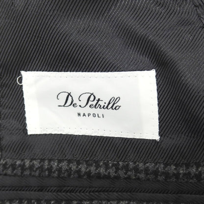 【新品】デペトリロ DE PETRILLO カシミヤ ハウンドトゥース 3B テーラードジャケット グレーxブラック【サイズ46 Drop 8】【 状態ランクN 】【 メンズ 】