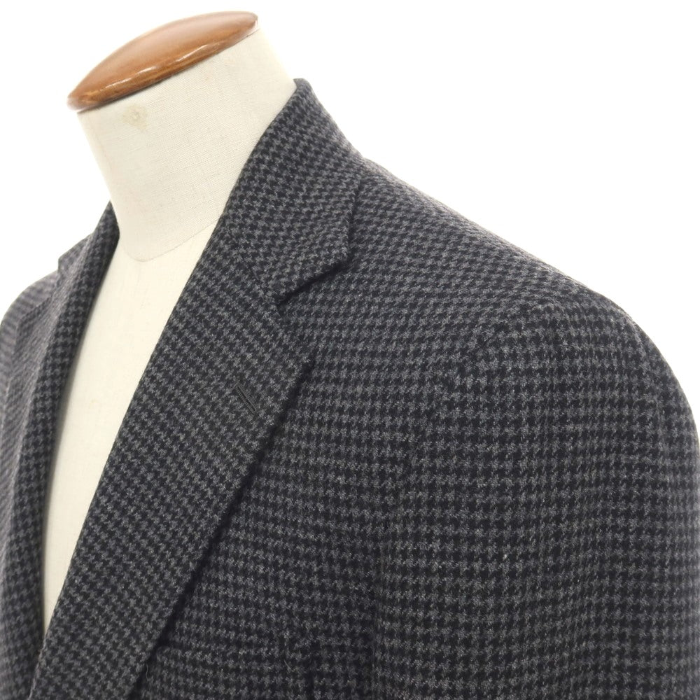 【新品】デペトリロ DE PETRILLO カシミヤ ハウンドトゥース 3B テーラードジャケット グレーxブラック【サイズ48 Drop 8】【 状態ランクN 】【 メンズ 】