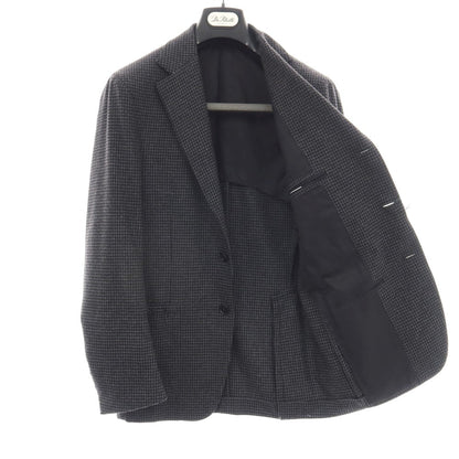 【新品】デペトリロ DE PETRILLO カシミヤ ハウンドトゥース 3B テーラードジャケット グレーxブラック【サイズ48 Drop 8】【 状態ランクN 】【 メンズ 】