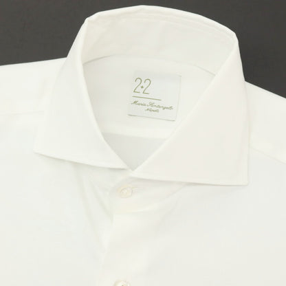 【新品アウトレット】マリアサンタンジェロ Maria Santangelo PARIGI コットン カッタウェイ ドレスシャツ ホワイト【サイズ36】【 状態ランクN- 】【 メンズ 】