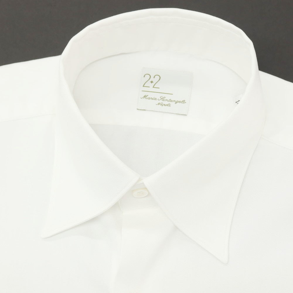 【新品アウトレット】マリアサンタンジェロ Maria Santangelo MATTEO コットン レギュラーカラー ドレスシャツ ホワイト【サイズ40】【 状態ランクN- 】【 メンズ 】