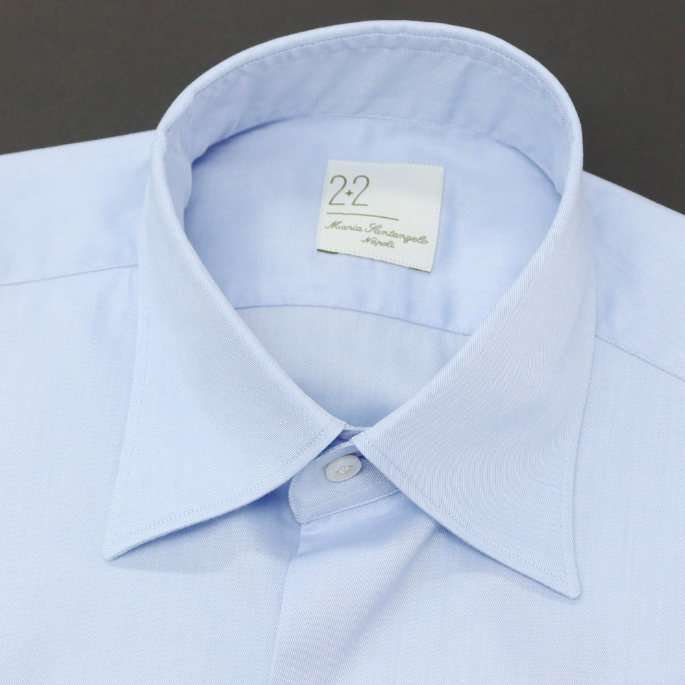 【新品】マリアサンタンジェロ Maria Santangelo MATTEO コットン レギュラーカラー ドレスシャツ ライトブルー【サイズ36】【 状態ランクN 】【 メンズ 】