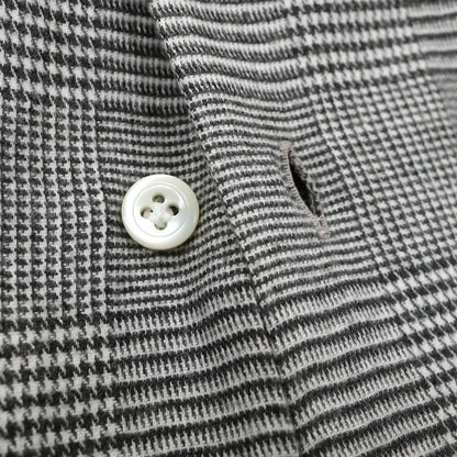 【新品】マリアサンタンジェロ Maria Santangelo 起毛コットンリヨセル グレンチェック オープンカラー シャツ ブラックxホワイト【サイズS】【 状態ランクN 】【 メンズ 】