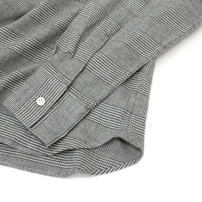 【新品】マリアサンタンジェロ Maria Santangelo ASPEN 起毛コットンリヨセル グレンチェック オープンカラー シャツ ブラックxホワイト【サイズS】【 状態ランクN 】【 メンズ 】