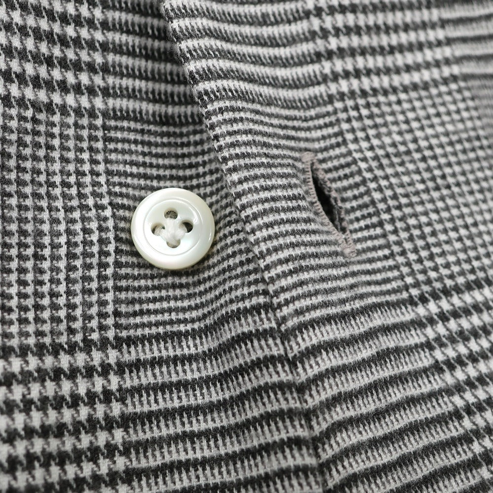 【新品】マリアサンタンジェロ Maria Santangelo ASPEN 起毛コットンリヨセル グレンチェック オープンカラー シャツ ブラックxホワイト【サイズS】【 状態ランクN 】【 メンズ 】