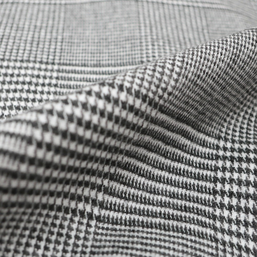 【新品】マリアサンタンジェロ Maria Santangelo ASPEN 起毛コットンリヨセル グレンチェック オープンカラー シャツ ブラックxホワイト【サイズS】【 状態ランクN 】【 メンズ 】