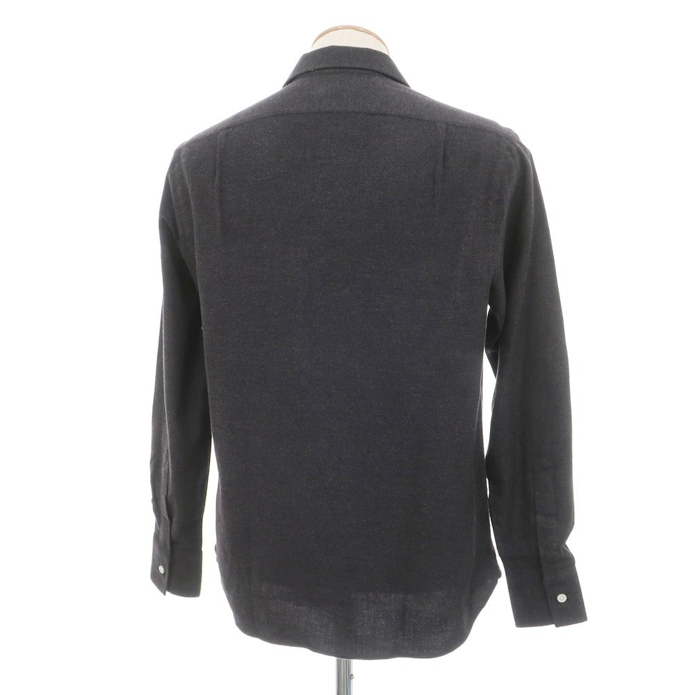【新品】マリアサンタンジェロ Maria Santangelo ASPEN 両面起毛ツイルコットン オープンカラー シャツ ダークグレー【サイズXS】【 状態ランクN 】【 メンズ 】