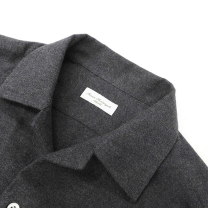 【新品】マリアサンタンジェロ Maria Santangelo ASPEN 両面起毛ツイルコットン オープンカラー シャツ ダークグレー【サイズXS】【 状態ランクN 】【 メンズ 】