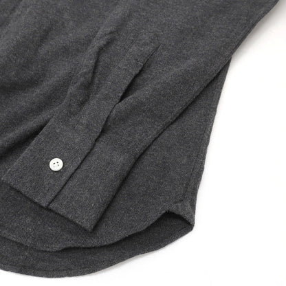 【新品】マリアサンタンジェロ Maria Santangelo ASPEN 両面起毛ツイルコットン オープンカラー シャツ ダークグレー【サイズXS】【 状態ランクN 】【 メンズ 】