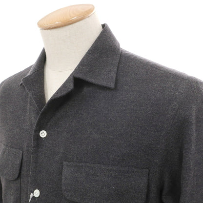 【新品】マリアサンタンジェロ Maria Santangelo ASPEN 両面起毛ツイルコットン オープンカラー シャツ ダークグレー【サイズS】【 状態ランクN 】【 メンズ 】