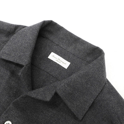 【新品】マリアサンタンジェロ Maria Santangelo ASPEN 両面起毛ツイルコットン オープンカラー シャツ ダークグレー【サイズS】【 状態ランクN 】【 メンズ 】