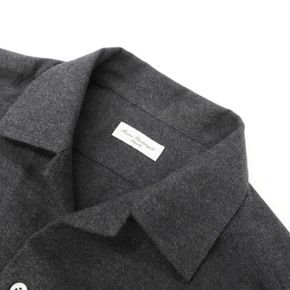 【新品】マリアサンタンジェロ Maria Santangelo ASPEN 両面起毛ツイルコットン オープンカラー シャツ ダークグレー【サイズL】【 状態ランクN 】【 メンズ 】
