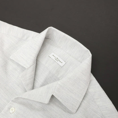 【新品】マリアサンタンジェロ Maria Santangelo ASPEN 両面起毛ツイルコットン オープンカラー カジュアルシャツ ライトグレー【サイズS】【 状態ランクN 】【 メンズ 】