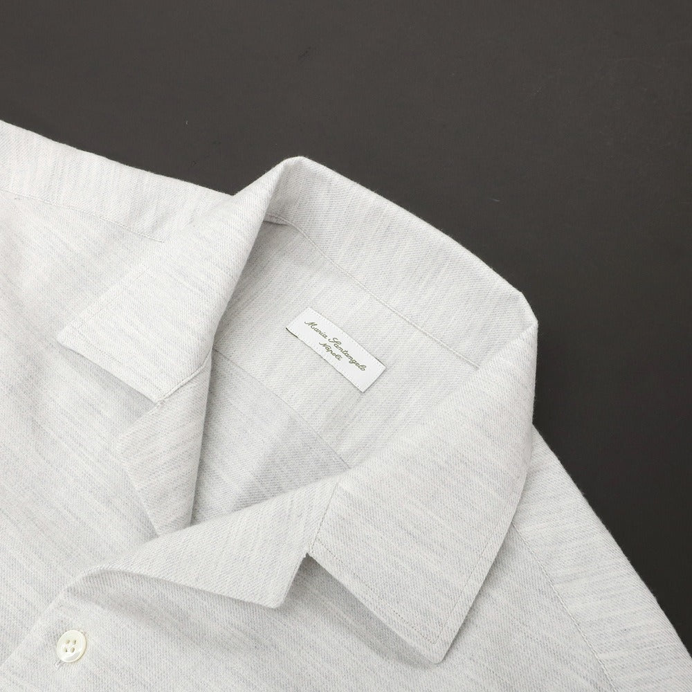 【新品】マリアサンタンジェロ Maria Santangelo ASPEN 両面起毛ツイルコットン オープンカラー カジュアルシャツ ライトグレー【サイズL】【 状態ランクN 】【 メンズ 】