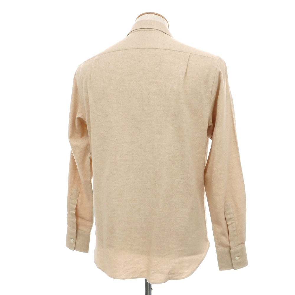 【新品】マリアサンタンジェロ Maria Santangelo ASPEN 両面起毛ツイルコットン オープンカラー カジュアルシャツ ベージュ【サイズXS】【 状態ランクN 】【 メンズ 】