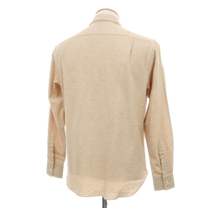 【新品】マリアサンタンジェロ Maria Santangelo ASPEN 両面起毛ツイルコットン オープンカラー カジュアルシャツ ベージュ【サイズXS】【 状態ランクN 】【 メンズ 】