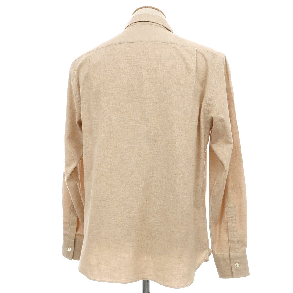 【新品】マリアサンタンジェロ Maria Santangelo ASPEN 両面起毛ツイルコットン オープンカラー カジュアルシャツ ベージュ【サイズS】【 状態ランクN 】【 メンズ 】