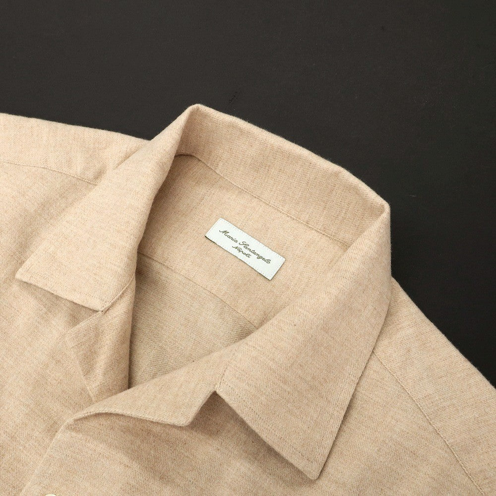 【新品】マリアサンタンジェロ Maria Santangelo ASPEN 両面起毛ツイルコットン オープンカラー カジュアルシャツ ベージュ【サイズS】【 状態ランクN 】【 メンズ 】