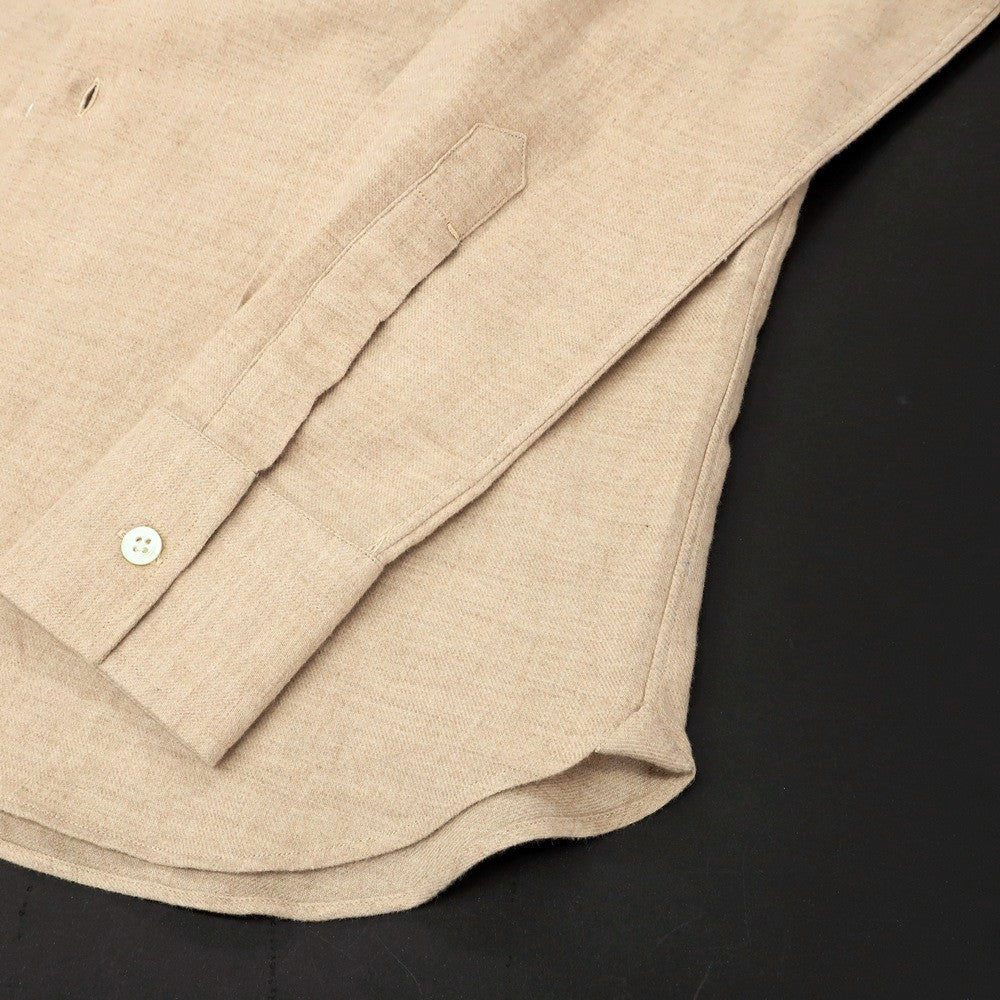 【新品】マリアサンタンジェロ Maria Santangelo ASPEN 両面起毛ツイルコットン オープンカラー カジュアルシャツ ベージュ【サイズS】【 状態ランクN 】【 メンズ 】