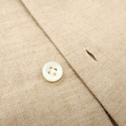 【新品】マリアサンタンジェロ Maria Santangelo ASPEN 両面起毛ツイルコットン オープンカラー カジュアルシャツ ベージュ【サイズS】【 状態ランクN 】【 メンズ 】