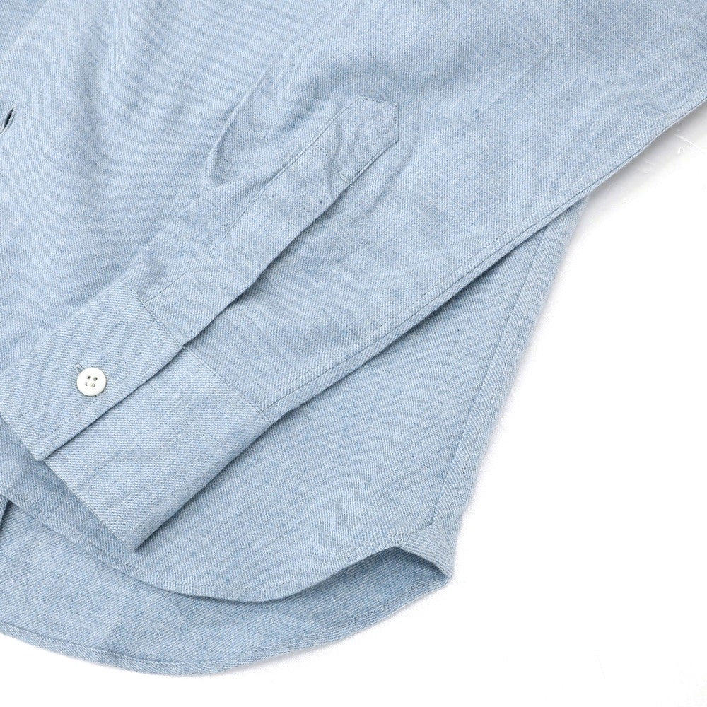 【新品】マリアサンタンジェロ Maria Santangelo ASPEN 両面起毛ツイルコットン オープンカラー カジュアルシャツ サックス【サイズXS】【 状態ランクN 】【 メンズ 】