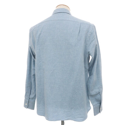 【新品】マリアサンタンジェロ Maria Santangelo ASPEN 両面起毛ツイルコットン オープンカラー カジュアルシャツ サックス【サイズS】【 状態ランクN 】【 メンズ 】