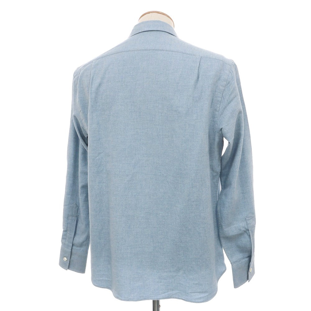 【新品】マリアサンタンジェロ Maria Santangelo ASPEN 両面起毛ツイルコットン オープンカラー カジュアルシャツ サックス【サイズS】【 状態ランクN 】【 メンズ 】