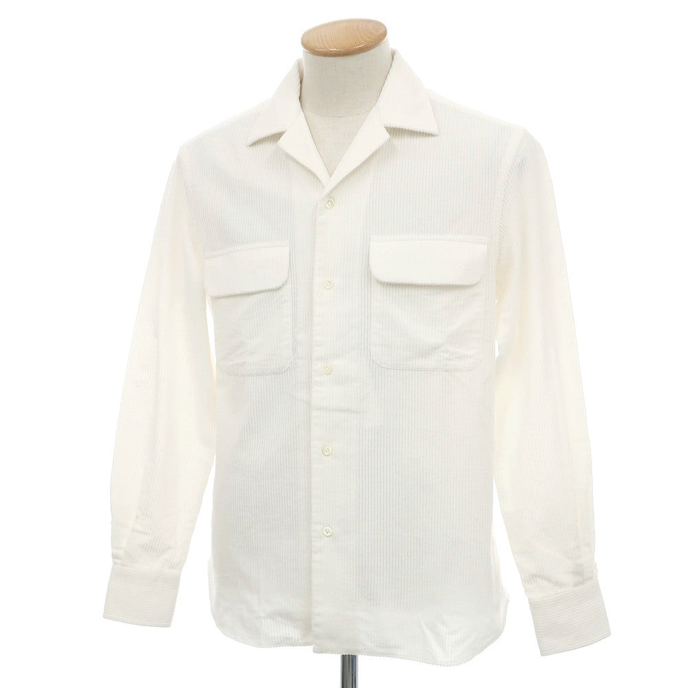 【新品】マリアサンタンジェロ Maria Santangelo ASPEN コットン コーデュロイ オープンカラー カジュアルシャツ オフホワイト【サイズXS】【 状態ランクN 】【 メンズ 】