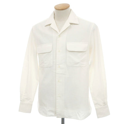 【新品】マリアサンタンジェロ Maria Santangelo ASPEN コットン コーデュロイ オープンカラー カジュアルシャツ オフホワイト【サイズXS】【 状態ランクN 】【 メンズ 】