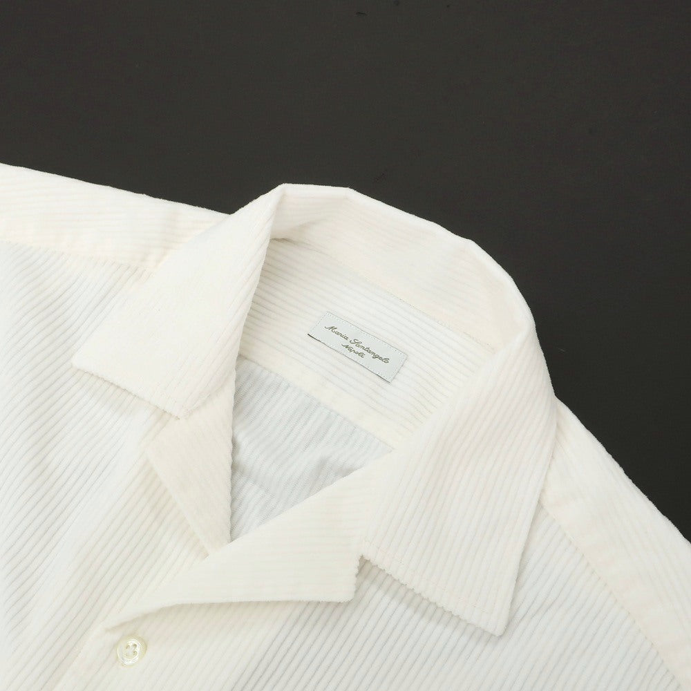 【新品】マリアサンタンジェロ Maria Santangelo ASPEN コットン コーデュロイ オープンカラー カジュアルシャツ オフホワイト【サイズXS】【 状態ランクN 】【 メンズ 】