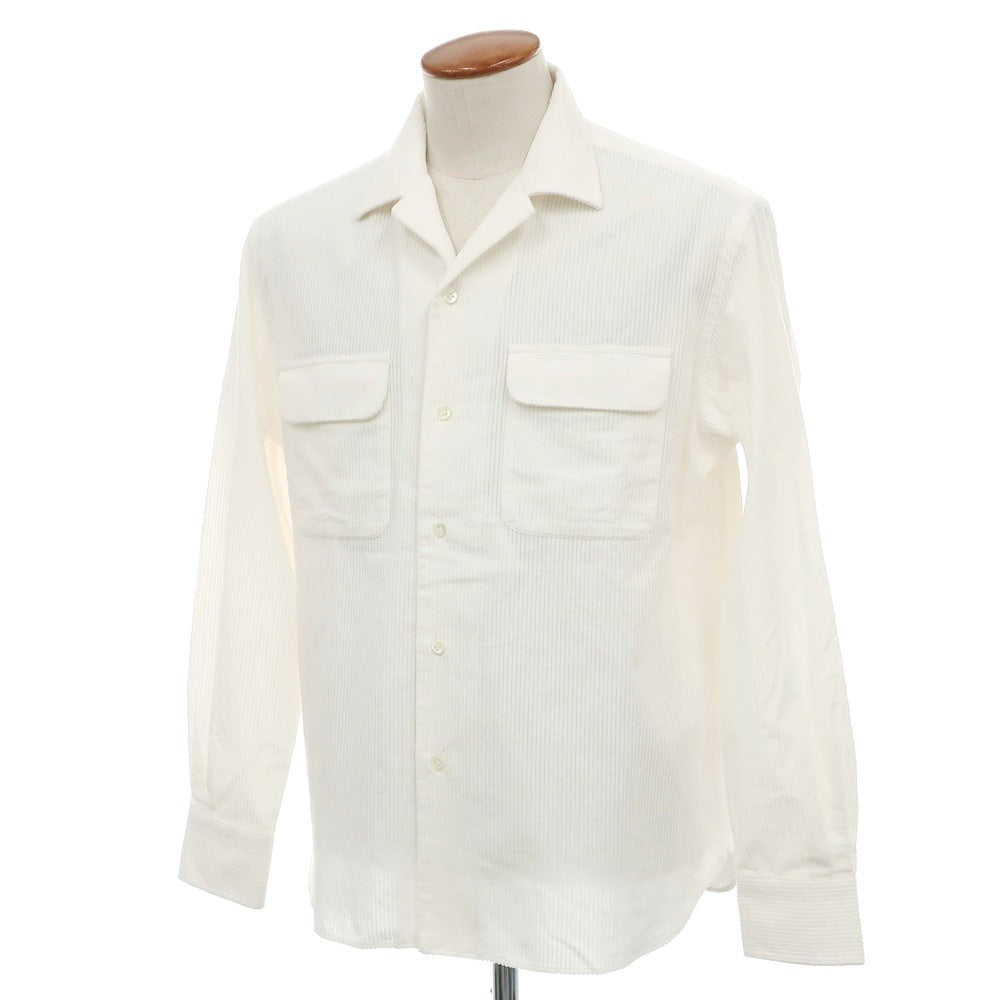 【新品】マリアサンタンジェロ Maria Santangelo ASPEN コットン コーデュロイ オープンカラー カジュアルシャツ オフホワイト【サイズM】【 状態ランクN 】【 メンズ 】