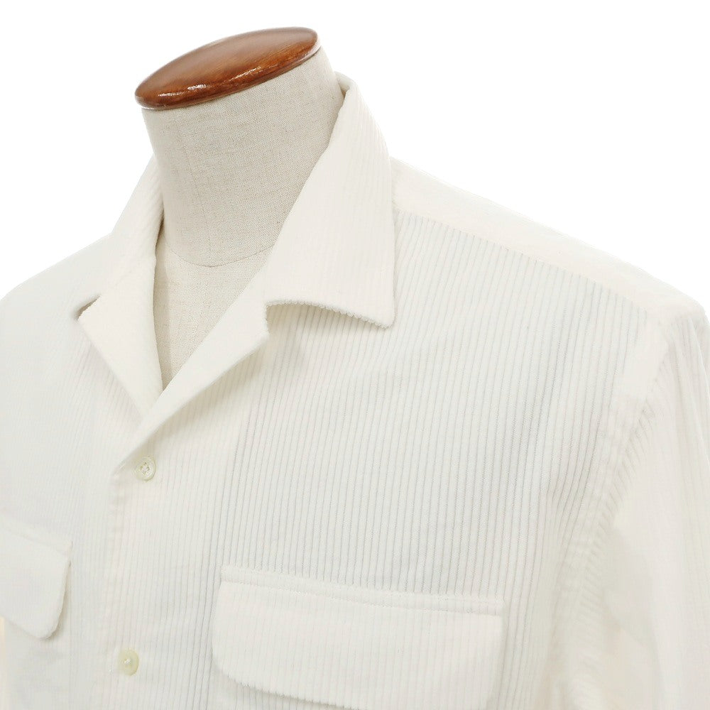 【新品】マリアサンタンジェロ Maria Santangelo ASPEN コットン コーデュロイ オープンカラー カジュアルシャツ オフホワイト【サイズM】【 状態ランクN 】【 メンズ 】