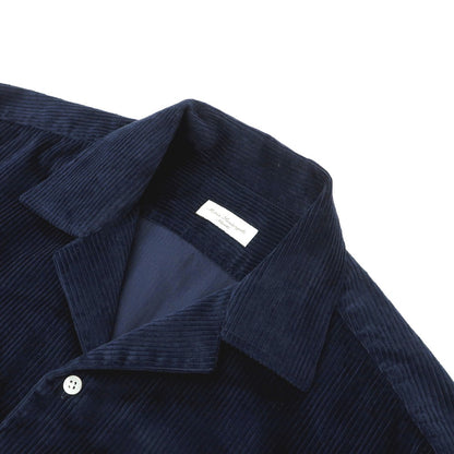 【新品】マリアサンタンジェロ Maria Santangelo ASPEN コットン コーデュロイ オープンカラー カジュアルシャツ ネイビー【サイズS】【 状態ランクN 】【 メンズ 】