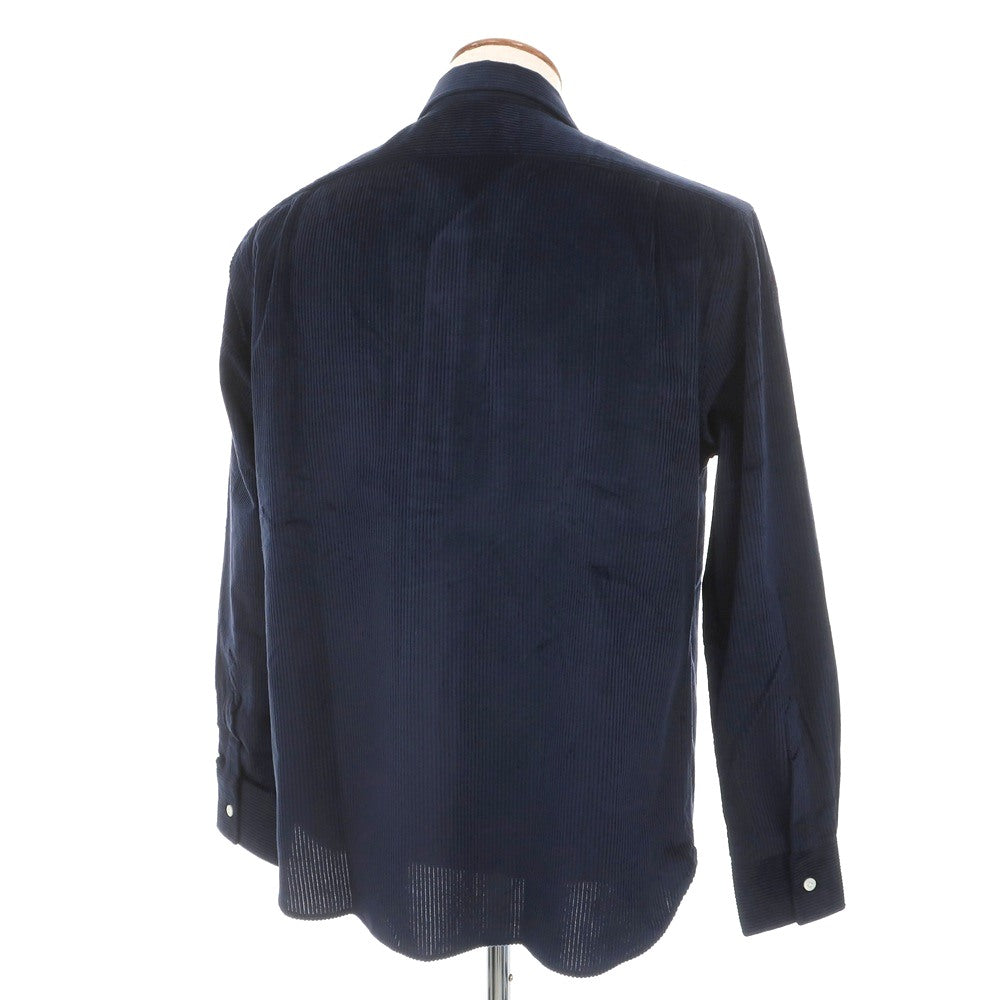 【新品】マリアサンタンジェロ Maria Santangelo ASPEN コットン コーデュロイ オープンカラー カジュアルシャツ ネイビー【サイズM】【 状態ランクN 】【 メンズ 】