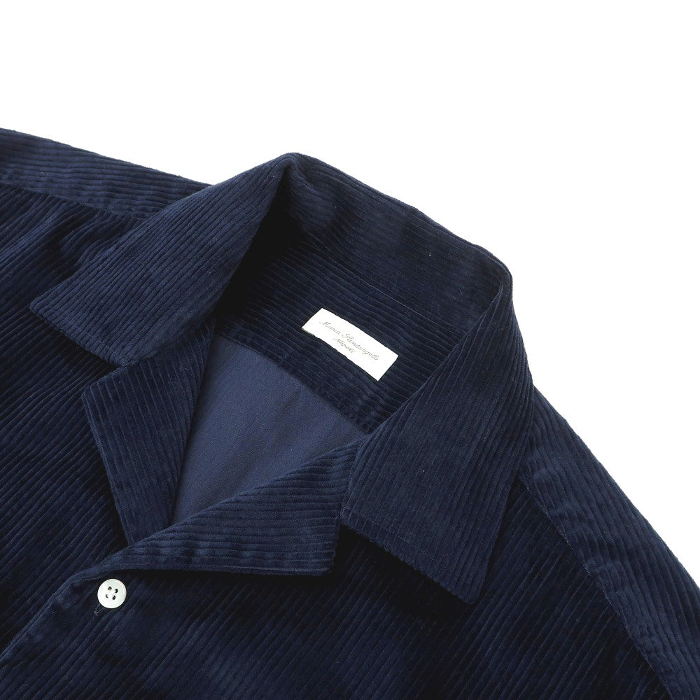 【新品】マリアサンタンジェロ Maria Santangelo ASPEN コットン コーデュロイ オープンカラー カジュアルシャツ ネイビー【サイズM】【 状態ランクN 】【 メンズ 】