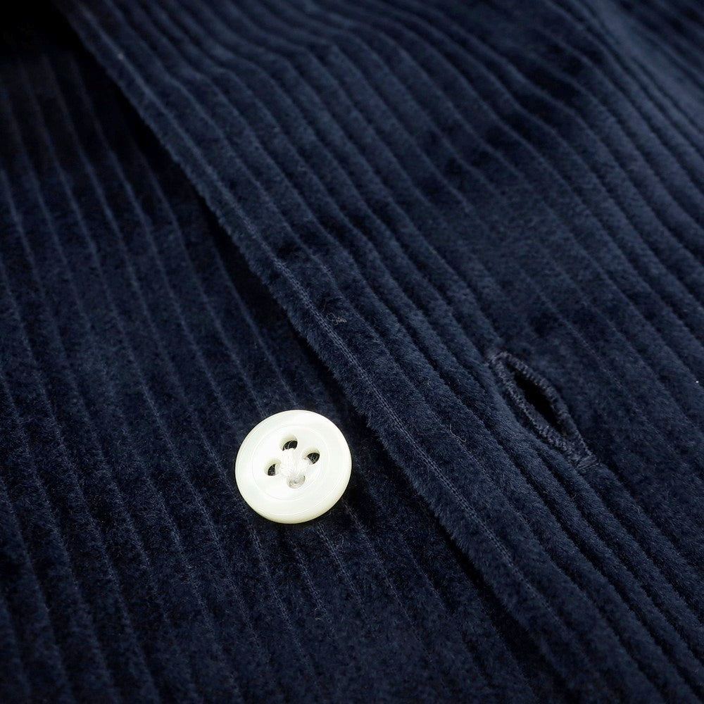 【新品】マリアサンタンジェロ Maria Santangelo ASPEN コットン コーデュロイ オープンカラー カジュアルシャツ ネイビー【サイズM】【 状態ランクN 】【 メンズ 】