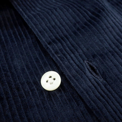 【新品】マリアサンタンジェロ Maria Santangelo ASPEN コットン コーデュロイ オープンカラー カジュアルシャツ ネイビー【サイズM】【 状態ランクN 】【 メンズ 】