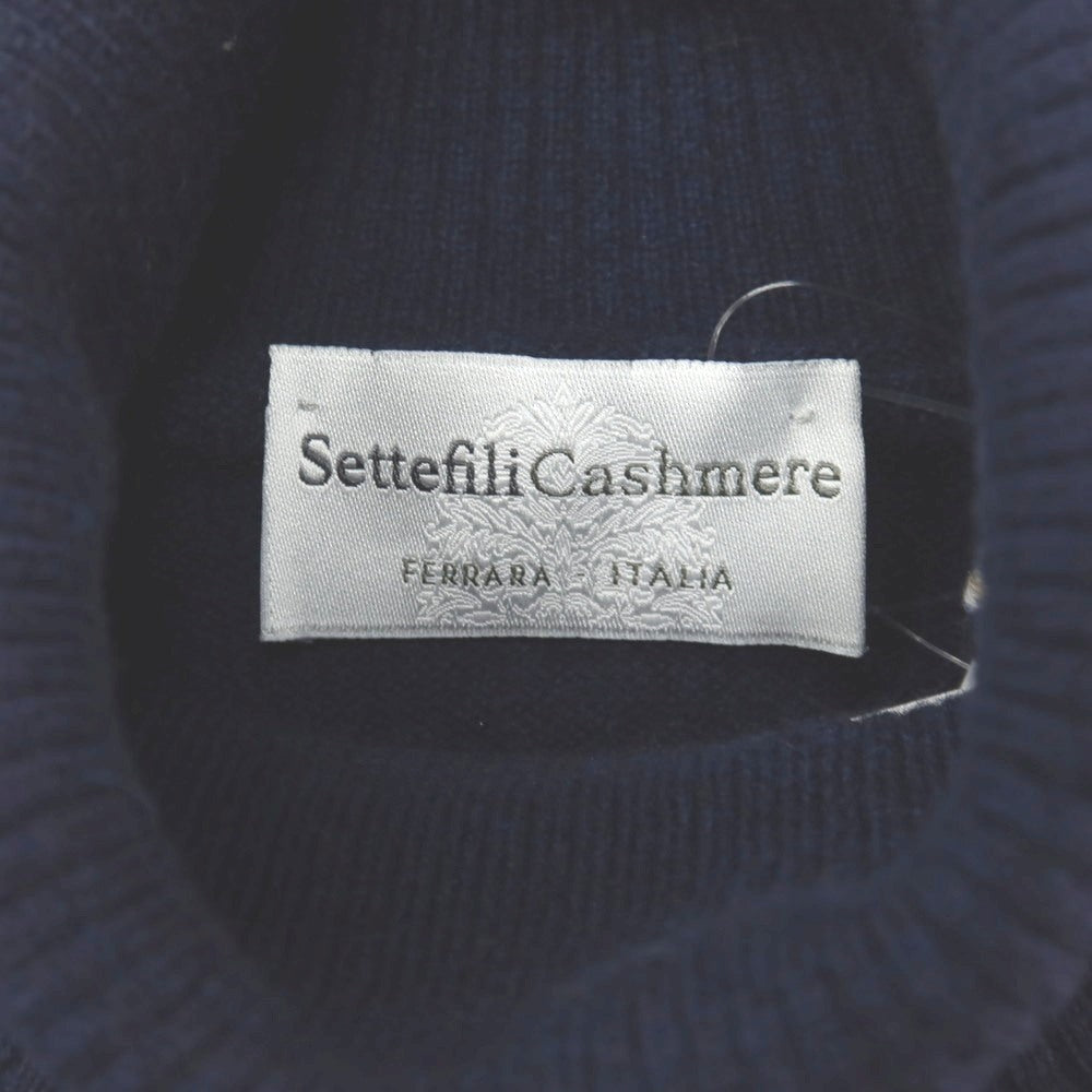 【新品アウトレット】セッテフィーリ カシミア Settefili Cashmere カシミヤ タートルネック プルオーバーニット ネイビー【サイズ46/XS】【 状態ランクN- 】【 メンズ 】