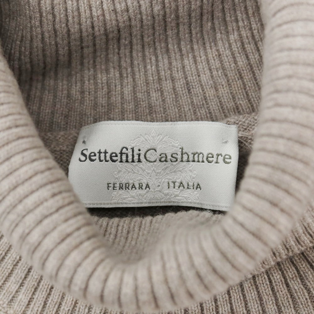 【新品アウトレット】セッテフィーリ カシミア Settefili Cashmere カシミヤ タートルネック プルオーバーニット グレージュ【サイズ50/M】【 状態ランクN- 】【 メンズ 】